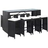 Image de vidaXL Ensemble de Bar d extérieur 9 pcs Résine tressée Noir
