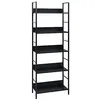 Image de Bibliothèque à 5 niveaux noir 60x27,6x158,5cm bois d ingénierie