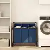 Image de vidaXL Trieuse à linge avec 3 sacs Bleu Acier