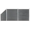 Image de vidaXL Ensemble de Clôture Panneau de Clôture d'Extérieur Clôture de Jardin Barrière de Jardin Clôture de Terrasse Arrière-Cour WPC 446x186 cm Gris