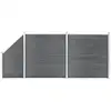 Image de vidaXL Ensemble de clôture WPC 2 Carré + 1 Incliné 446 x 186 cm Gris