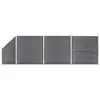 Image de vidaXL Ensemble de clôture WPC 3 Carré + 1 Incliné 619 x 186 cm Gris