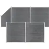 Image de vidaXL Ensemble de clôture WPC 4 Carré + 1 Incliné 792 x 186 cm Gris