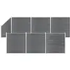 Image de vidaXL Ensemble de clôture WPC 6 Carré + 1 Incliné 1138x186 cm Gris