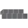 Image de vidaXL Ensemble de clôture WPC 9 Carré + 1 Incliné 1657x186 cm Gris