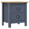 Image de Table de chevet Hill Gris 46x35x49,5 cm Bois de pin solide