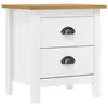 Image de vidaXL Table de chevet Hill Blanc 46x35x49,5 cm Bois de pin solide