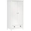 Image de vidaXL Garde-robe à 2 portes Hill Blanc 89x50x170cm Bois de pin solide