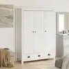 Image de vidaXL Garde-robe à 3 portes Hill Blanc 127x50x170 cm Bois pin solide