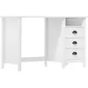 Image de vidaXL Bureau Hill avec 3 tiroirs 120x50x74 cm Bois pin massif