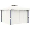 Image de vidaXL Tonnelle avec rideau 3x3 m Blanc crème Aluminium