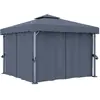 Image de vidaXL Tonnelle avec rideau 3x3 m Anthracite Aluminium