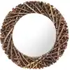 Image de vidaXL Miroir mural 60 cm Teck Rond