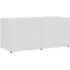 Image de vidaXL Meuble TV, Armoire de Télévision avec Tiroirs, Meuble Télé de Salon Salle de Séjour Intérieur, Scandinave, Blanc Bois d’Ingénierie