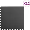 Image de vidaXL Tapis de sol 12 pcs 4,32  Mousse EVA Noir