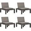 Image de vidaXL Chaises de salon de jardin et coussins 4pc Plastique Anthracite