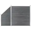 Image de vidaXL Ensemble de clôture WPC 1 Carré + 1 Incliné 273x186 cm Gris