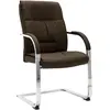 Image de vidaXL Chaise de bureau cantilever Marron Tissu