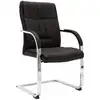 Image de vidaXL Chaise de bureau cantilever Noir Similicuir