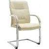 Image de vidaXL Chaise de bureau cantilever Crème Similicuir