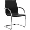 Image de vidaXL Chaise de bureau cantilever Noir Similicuir