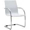 Image de vidaXL Chaise de bureau cantilever Blanc Similicuir