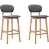 Image de vidaXL Tabourets de bar lot de 2 gris foncé tissu