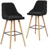 Image de vidaXL Tabourets de bar lot de 2 noir velours