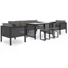 Image de vidaXL Salon de jardin 8 pcs avec coussins Résine tressée Anthracite