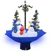 Image de Arbre de Noël neigeux avec base de parapluie Bleu 75 cm PVC