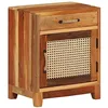 Image de vidaXL Table de Chevet Table de Nuit Armoire de Chevet avec 1 Tiroir et 1 Porte Chambre Maison 40x30x50 cm Bois de Récupération Massif