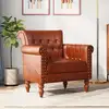 Image de vidaXL Fauteuil Marron Cuir de chèvre véritable