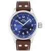 Image de TW Steel Swiss Volante Mens 45mm Quartz Watch with Blue Dial Brown Leather Strap, and Date Calendar SVS102
