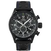 Image de TW Steel Swiss Volante Mens 48mm Quartz Watch with Black Dial Black Leather Strap, and Date Calendar SVS306