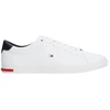 Image de Tommy Hilfiger pour homme. FM0FM04047 Baskets Vulcanised Essential en cuir blanc (45), Plat, 1 à 3 cm, Lacets, Casuel
