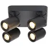 Image de Freelight Spot pour plafond Razza, noir, longueur 30 cm, 4 lampes, métal