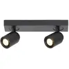 Image de Freelight Spot pour plafond Razza, noir, longueur 38 cm, à 2 lampes, métal