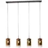 Image de Freelight Suspension Ventotto, noir/or, longueur 125 cm, à 4 lampes.