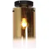 Image de Freelight Plafonnier Ventotto, noir/or, Ø 15 cm, verre