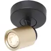 Image de Freelight Spot pour plafond Razza, noir/or, Ø 13 cm, métal