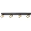 Image de Freelight Spot pour plafond Razza, noir/or, longueur 82 cm, à 4 lampes.