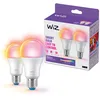 Image de WiZ Ampoule LED Connectée, Couleur, Ampoule E27, équivalent 60W, détecteur de mouvement, Connexion Wi-Fi, Contrôle possible par la Voix, App, Alexa, Google Assistant et Apple HomeKit, Pack de 2