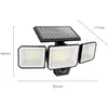 Image de Applique murale solaire à LED Philips Nysil, à 3 lampes, capteur