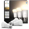Image de Philips Hue Ampoule LED connectée A60, Lumière blanche chaude 2700 K, Culot E27, 7 W, 810 lumens, Intensité variable, Compatible avec Alexa, Google Assistant et Apple Home, pack de 3