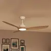 Image de Ventilateur LED Philips Olas, Ø 132 cm, brun/blanc, silencieux