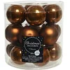 Image de Lot de 18 boules de Noël, en verre, 4 cm, petites, marron cuivré, cannelle