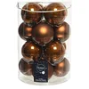 Image de Kaemingk Lot de 16 boules de Noël en verre 8 cm - Marron - Cuivre orange - Cannelle