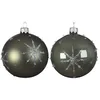 Image de Boule de Noël Couleur Vert Mousse Assortie avec étoile en Relief Ø 8 cm