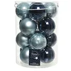 Image de Kaemingk Lot de 16 boules de Noël en verre - 8 cm - Mélange de boules de Noël - Bleu, bleu clair, bleu foncé