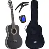 Image de LaPaz C30BK guitare classique format 3/4 noire + housse + accessoires